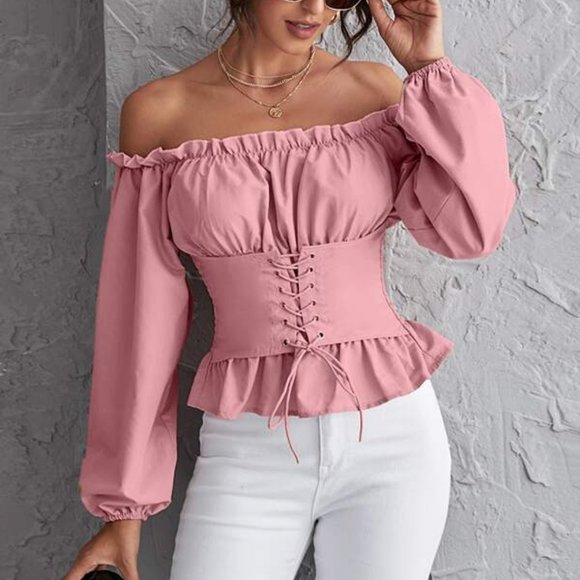 MODA ME COUTURE Tops - CHIC DOLLZ PINK Blouse